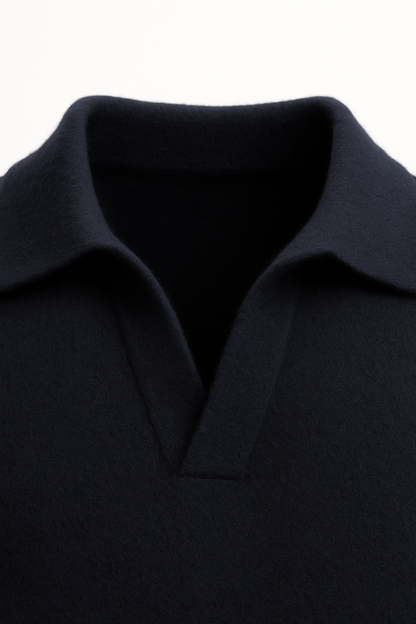 Marencio Cashmere Polo Knit Navy 3