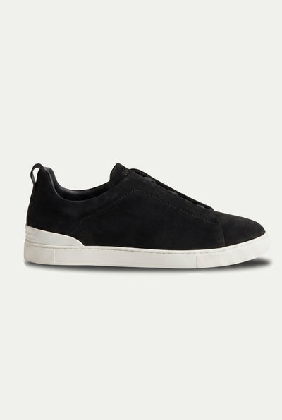 Monaco Suede Triple Stitch Black