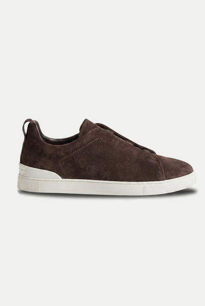 Monaco Suede Triple Stitch Chocolate