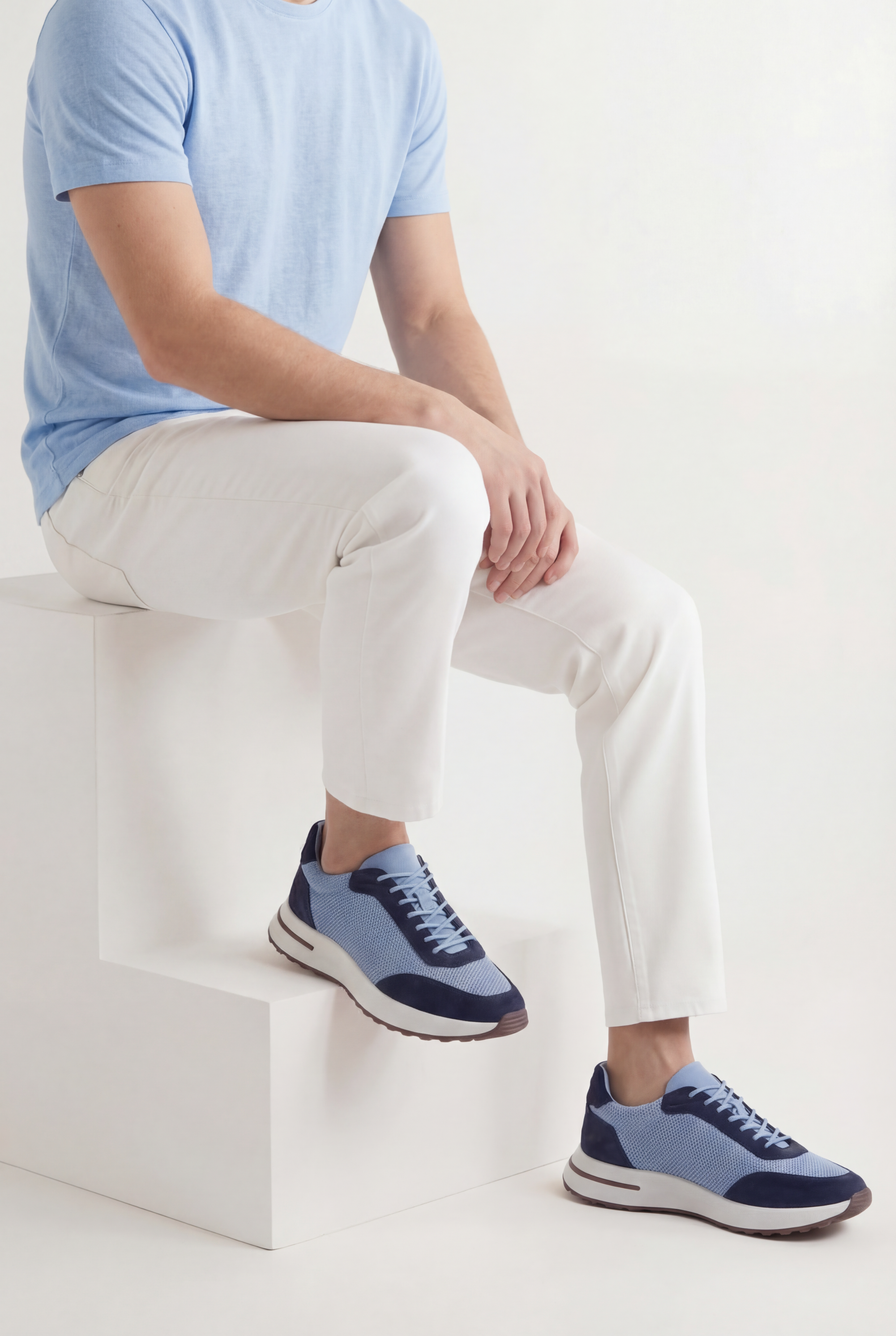 Portofino Trainer Suede Baby Blue