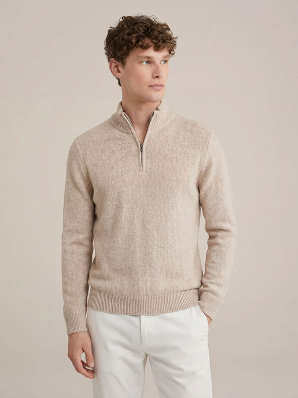Panarea Half-Zip Knit Beige
