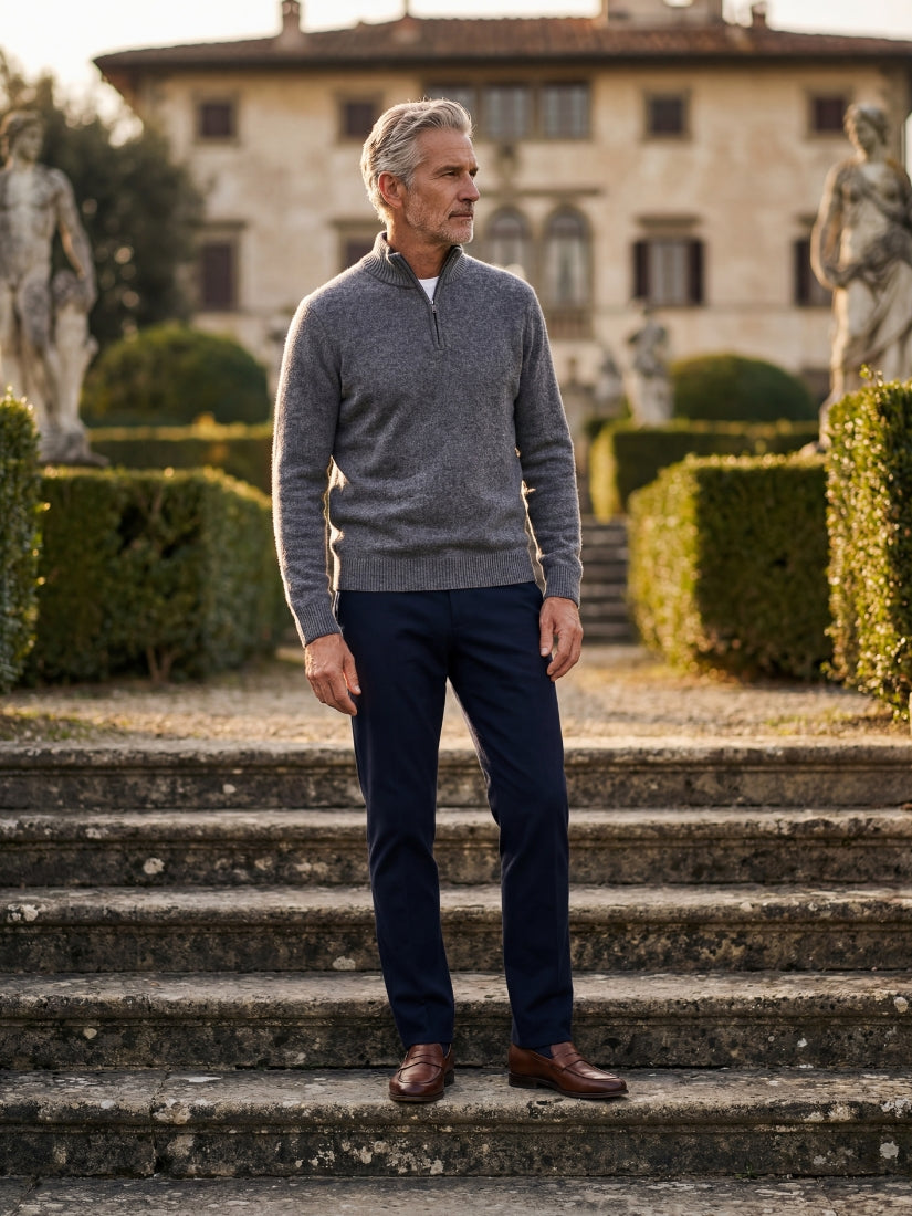 Panarea Half-Zip Knit Dark Grey