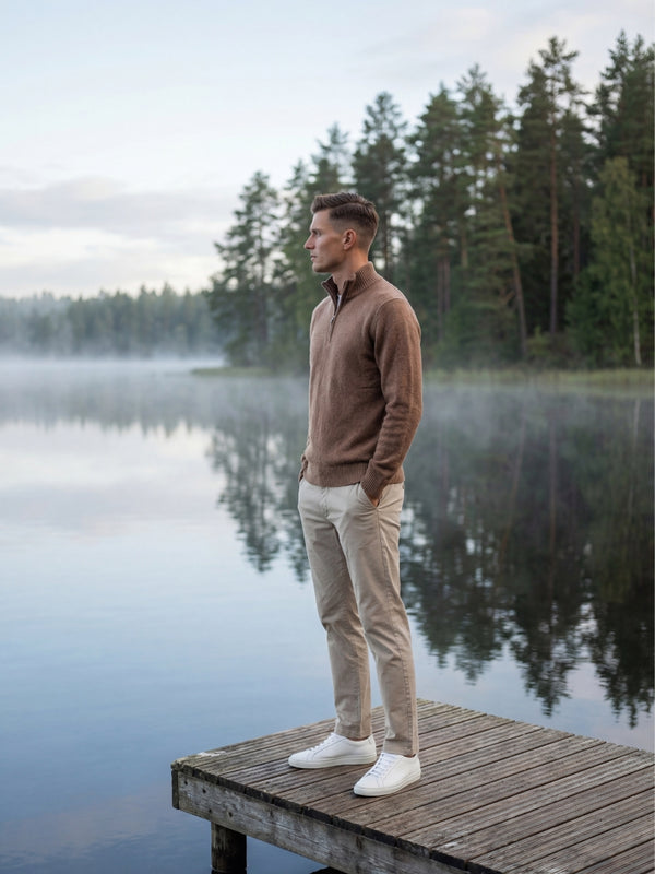 Panarea Half-Zip Knit Brown