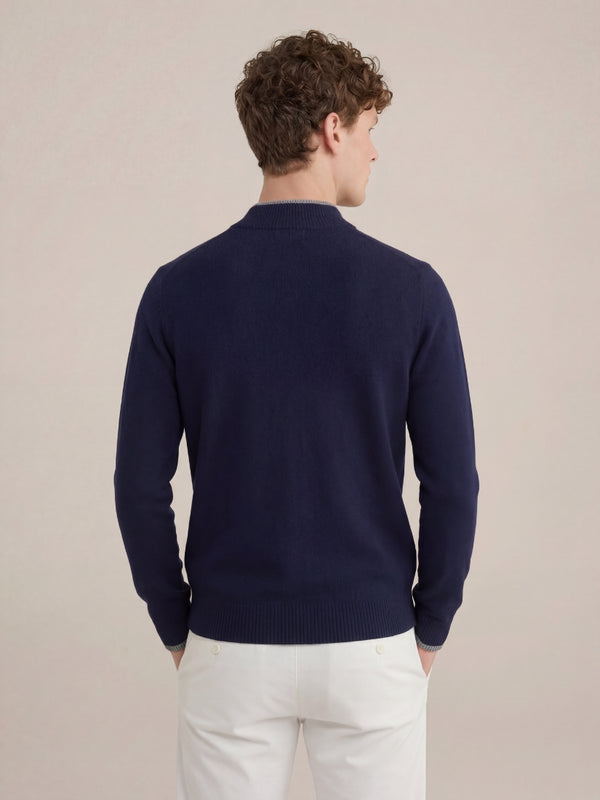 Bellagio Full-Zip Knit Navy