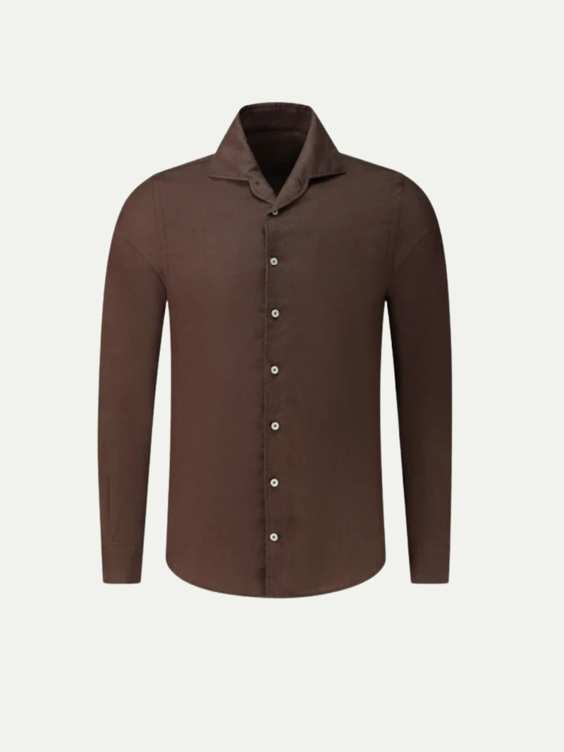 Linen Seaside Shirt Chocolate