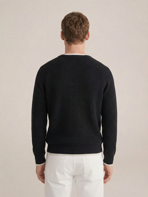 Versilia Textured Crew Black