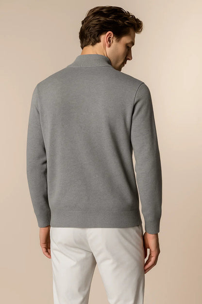 Sereno Merino Wool Zip Cardigan Grey 3