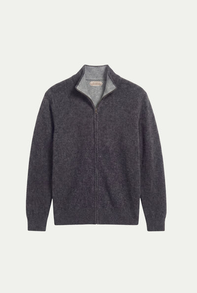 Sorrento Cashmere Full-Zip Knit Black