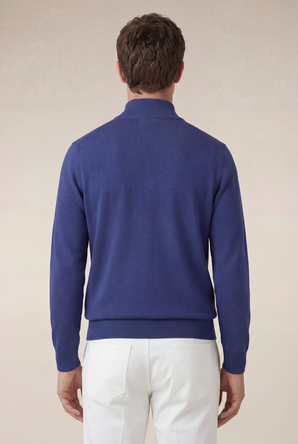 Sorrento Cashmere Full-Zip Knit Blue