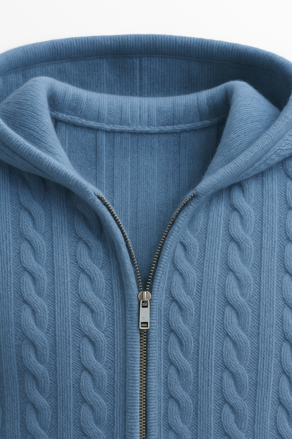 Talieri Hooded Cable Knit Blue 3