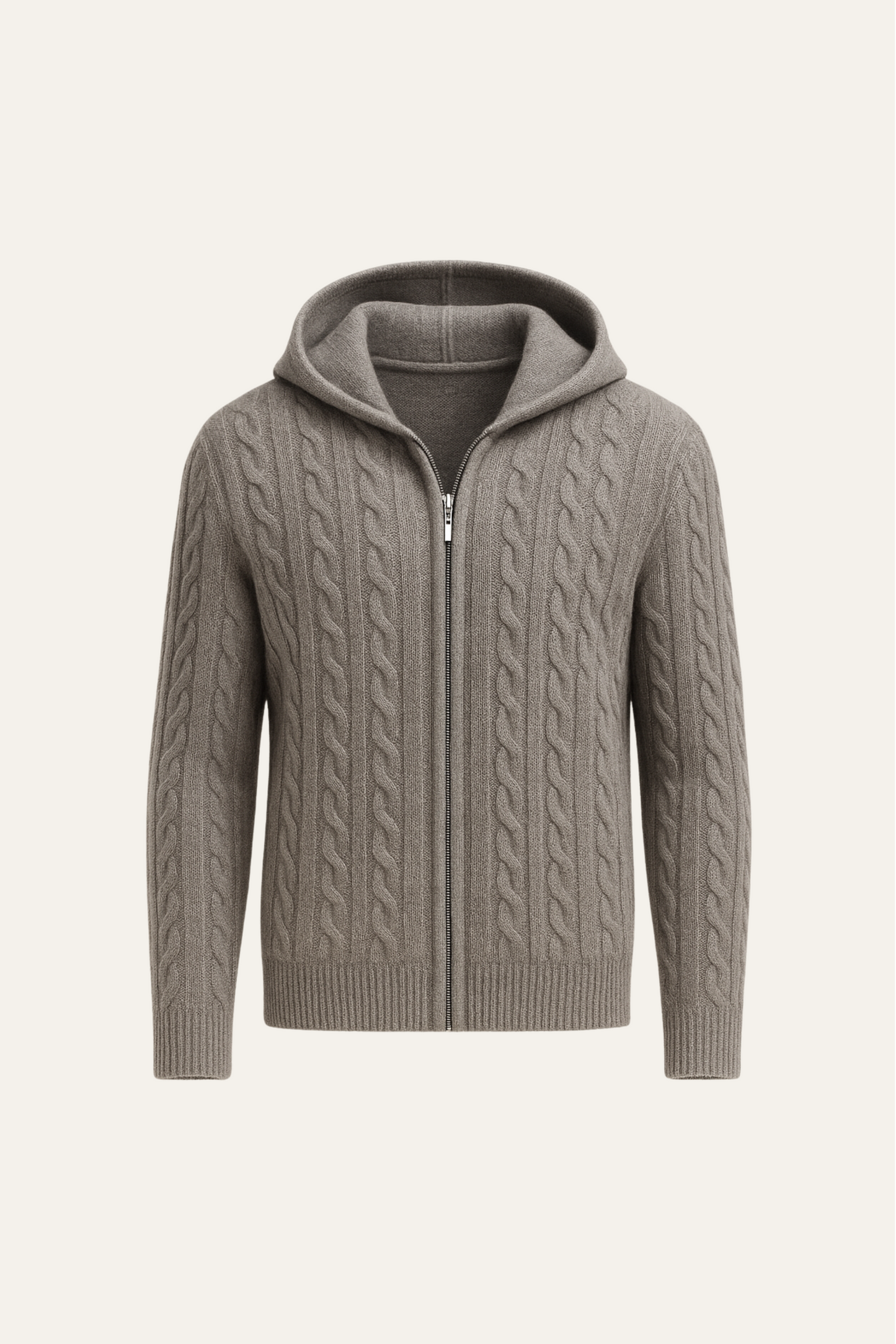 Talieri Hooded Cable Knit Grey 0