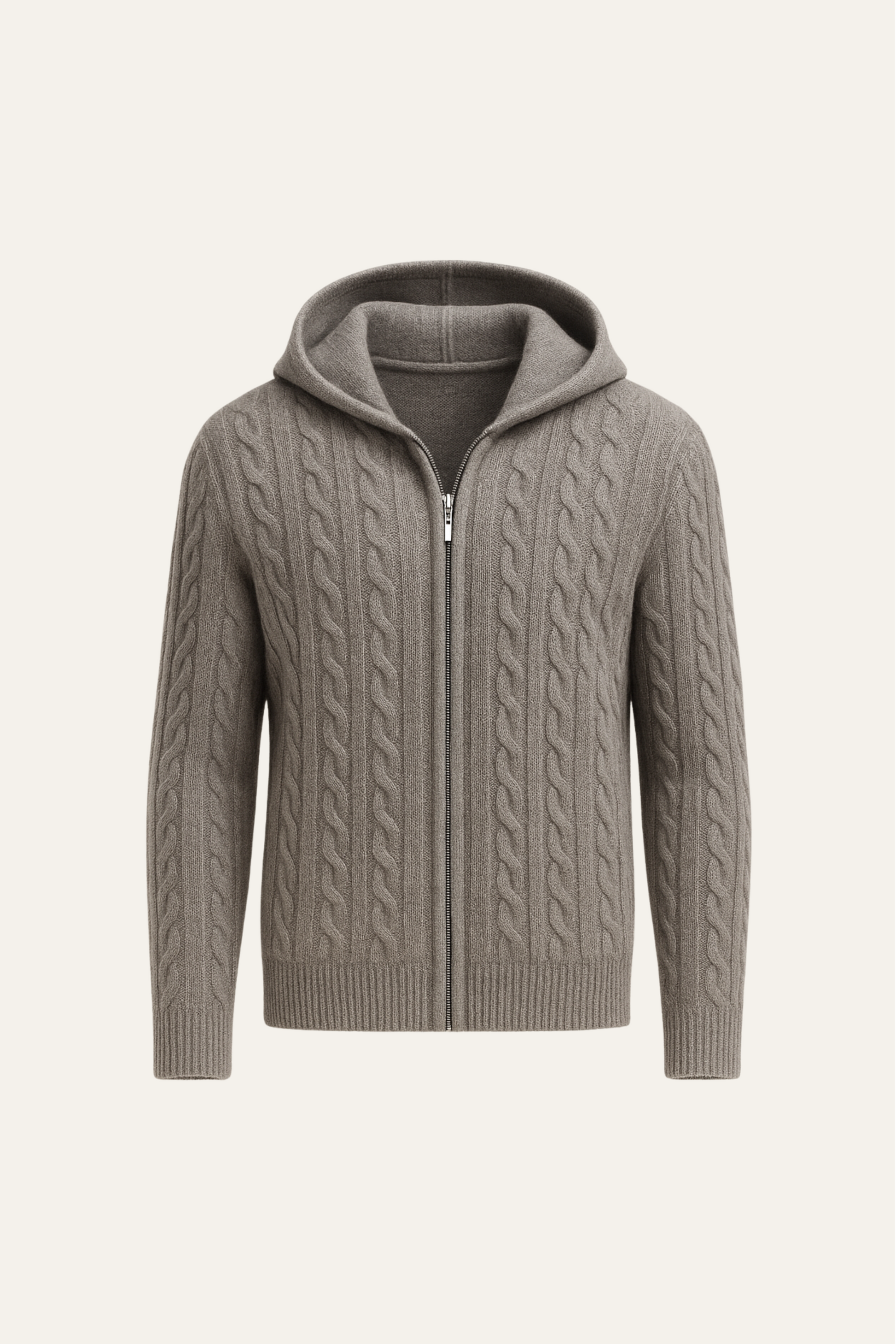 Talieri Hooded Cable Knit Grey 0