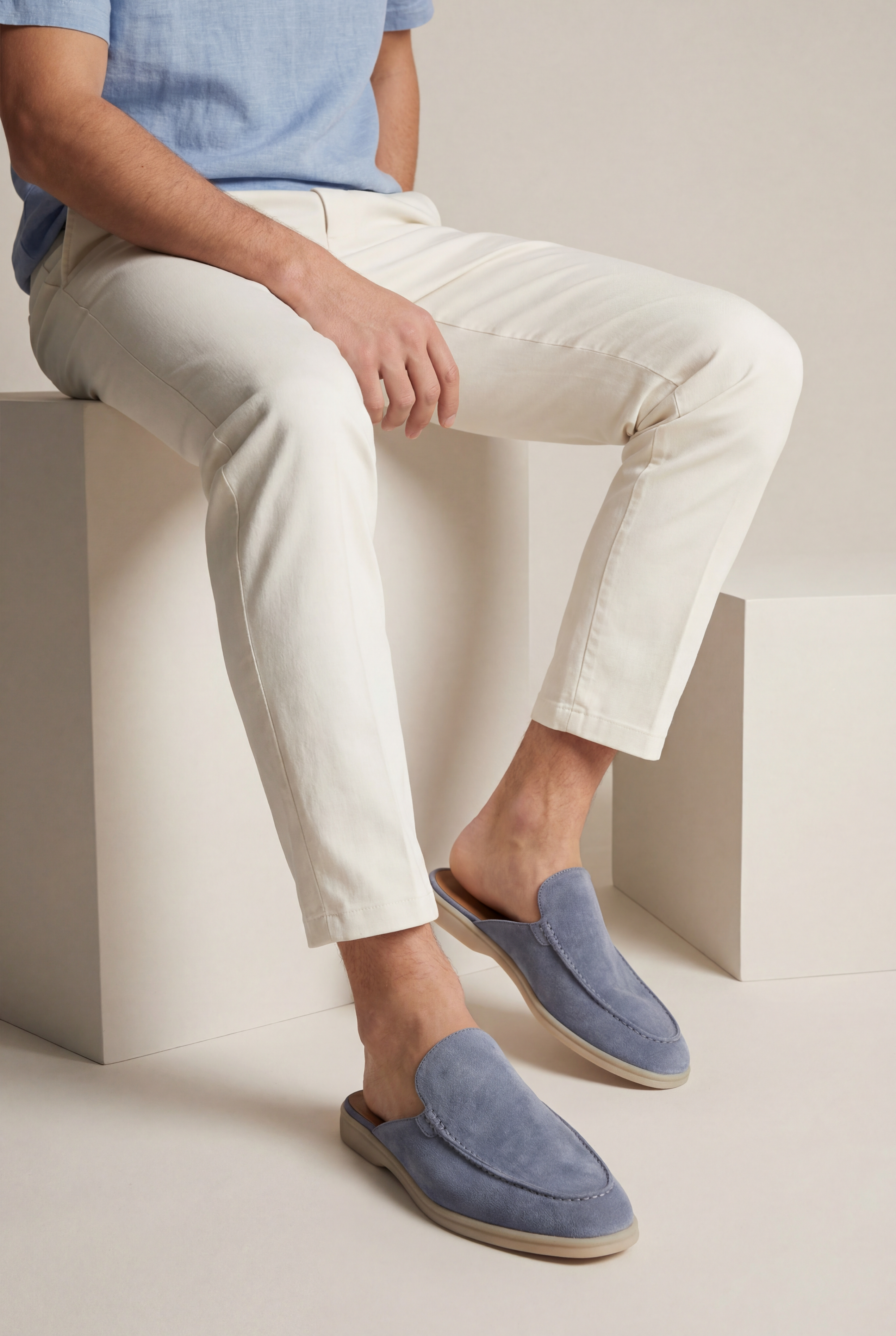 Yacht Suède Mule Baby Blue