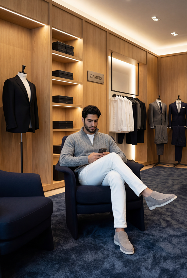 Como Cashmere Quarter Zip Dark Grey