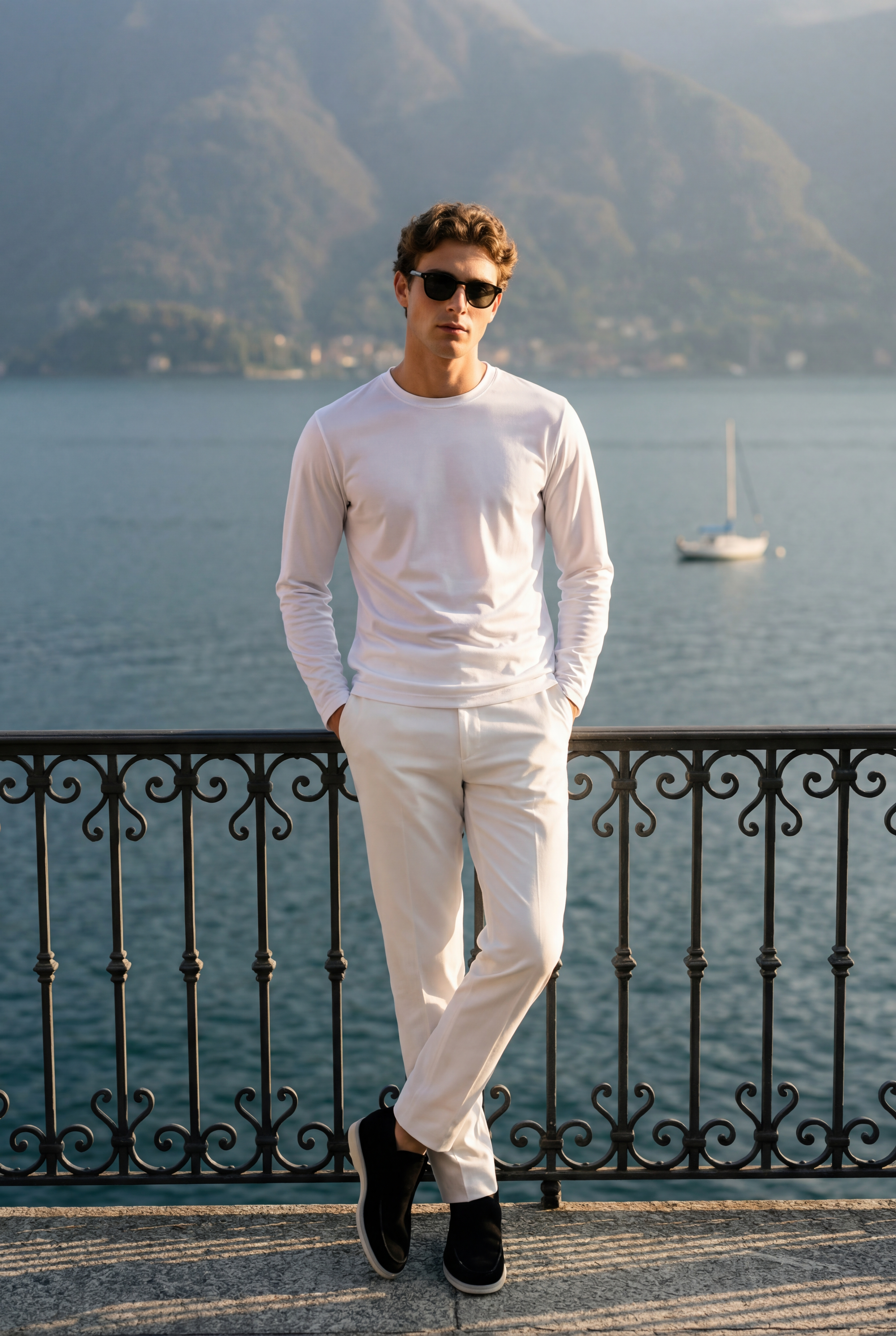 Portofino Long Sleeve Tee White