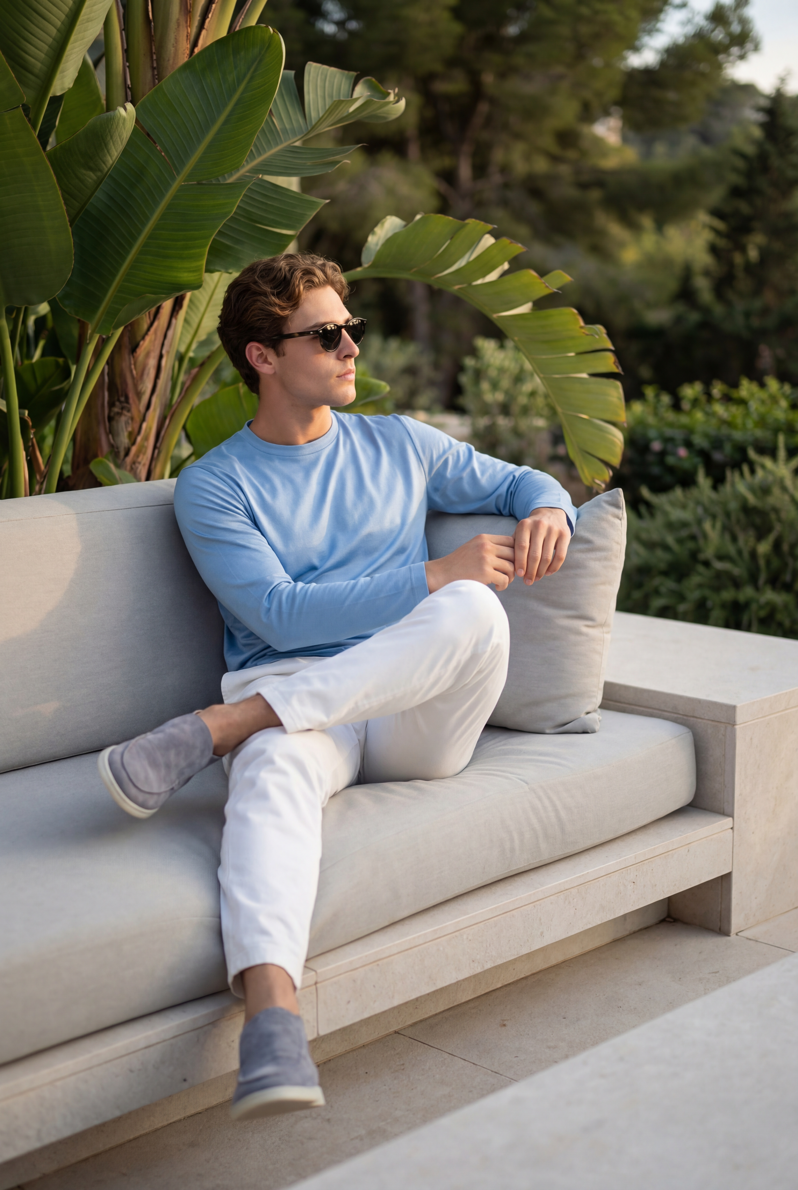 Portofino Long Sleeve Tee Baby Blue