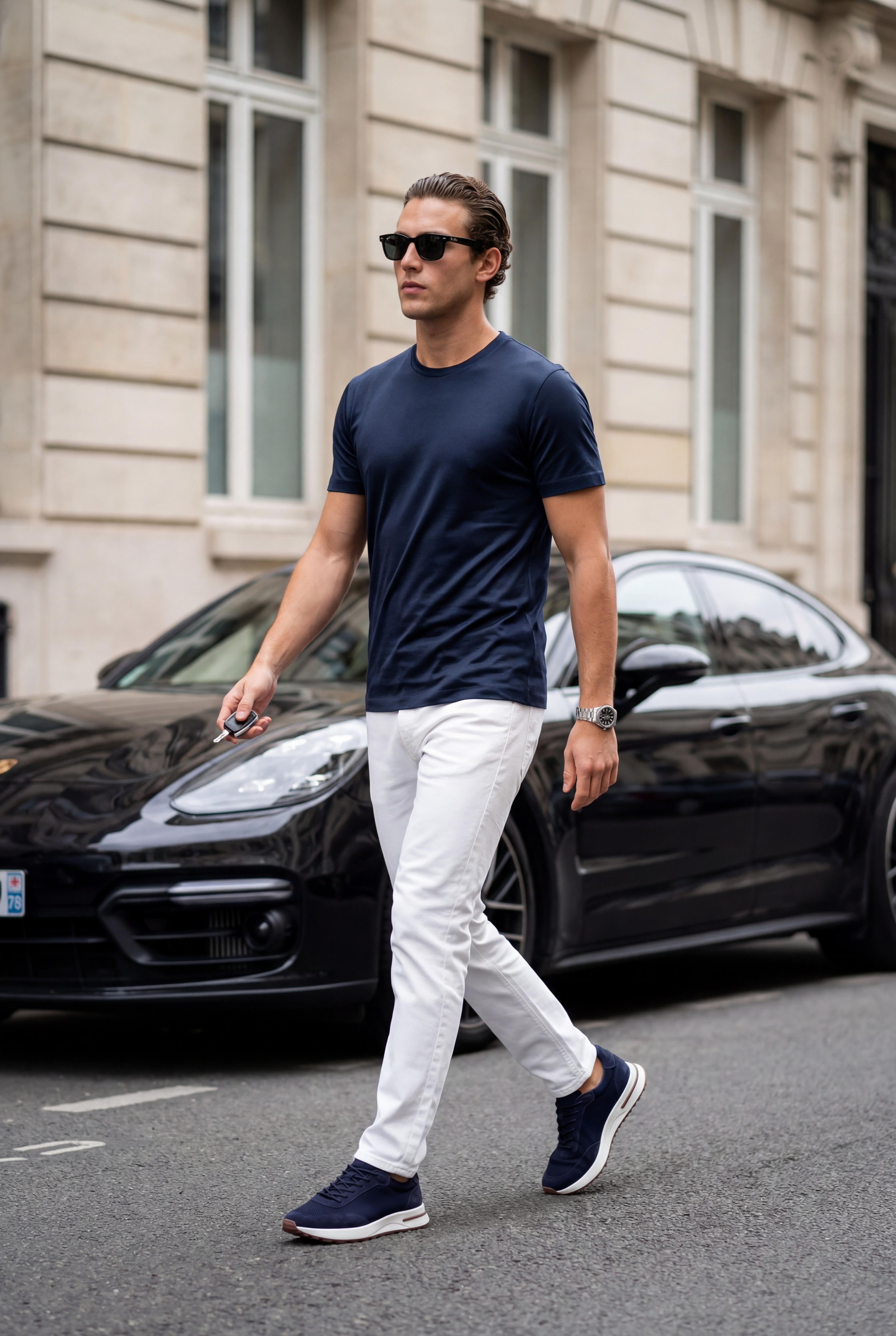 Portofino Trainer Suede Navy Blue