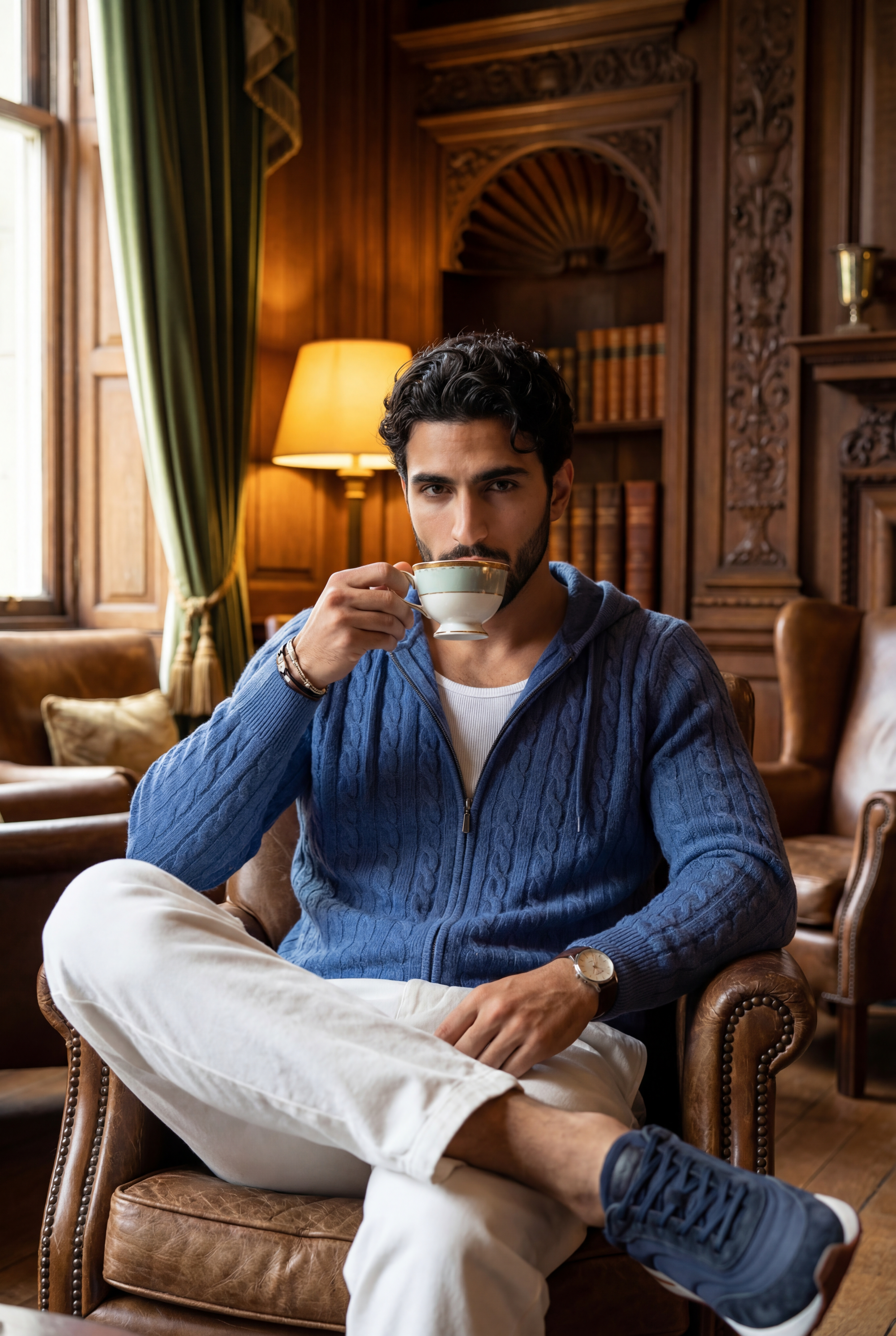 Como Cashmere Hoodie Blue