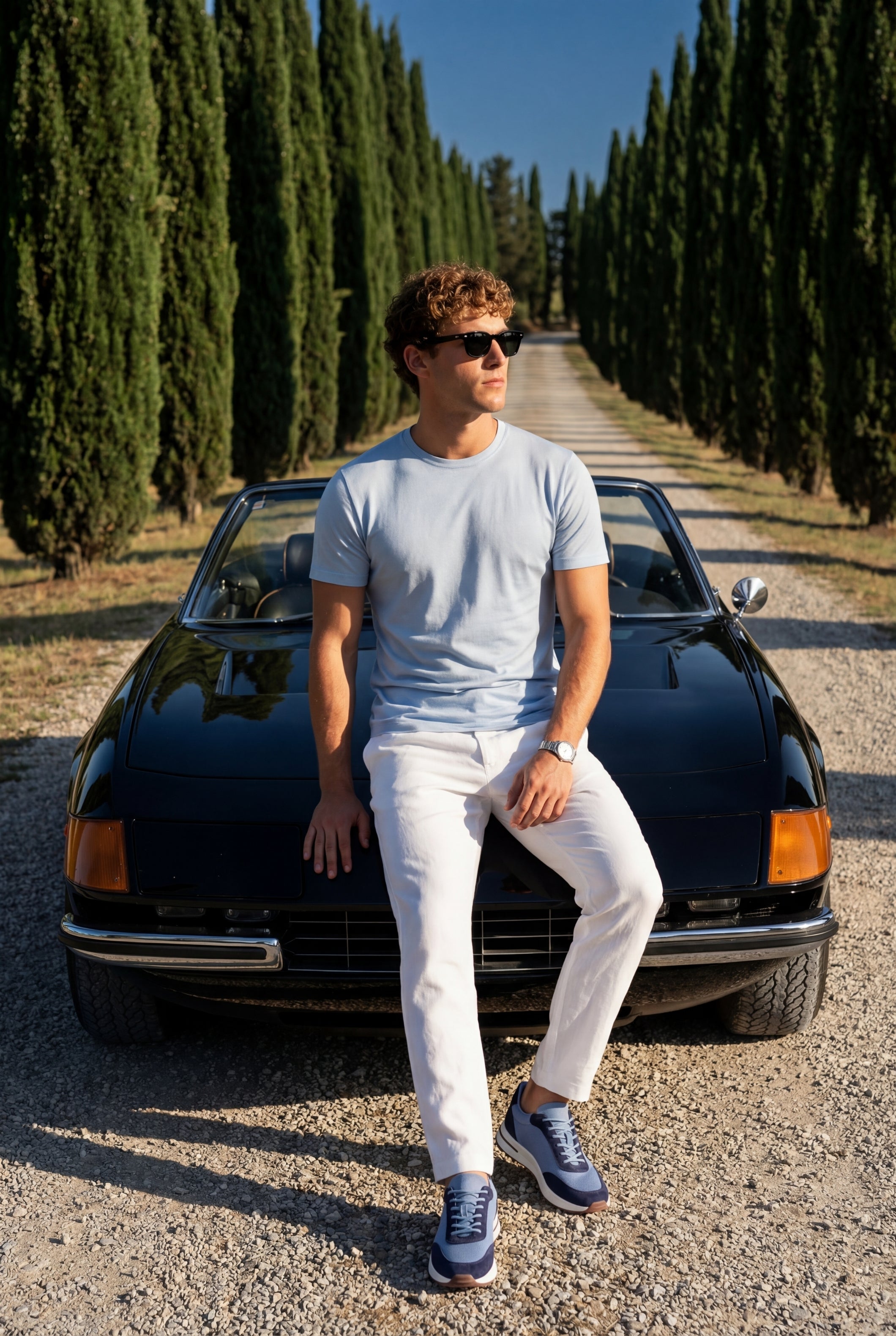 Portofino Trainer Suede Baby Blue