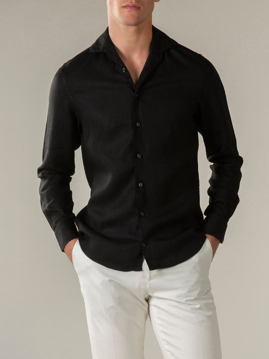 Linen Seaside Shirt Black