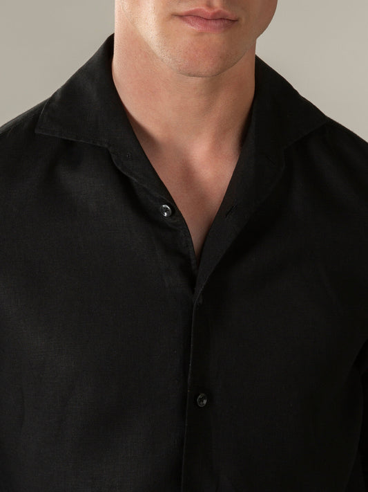 Linen Seaside Shirt Black