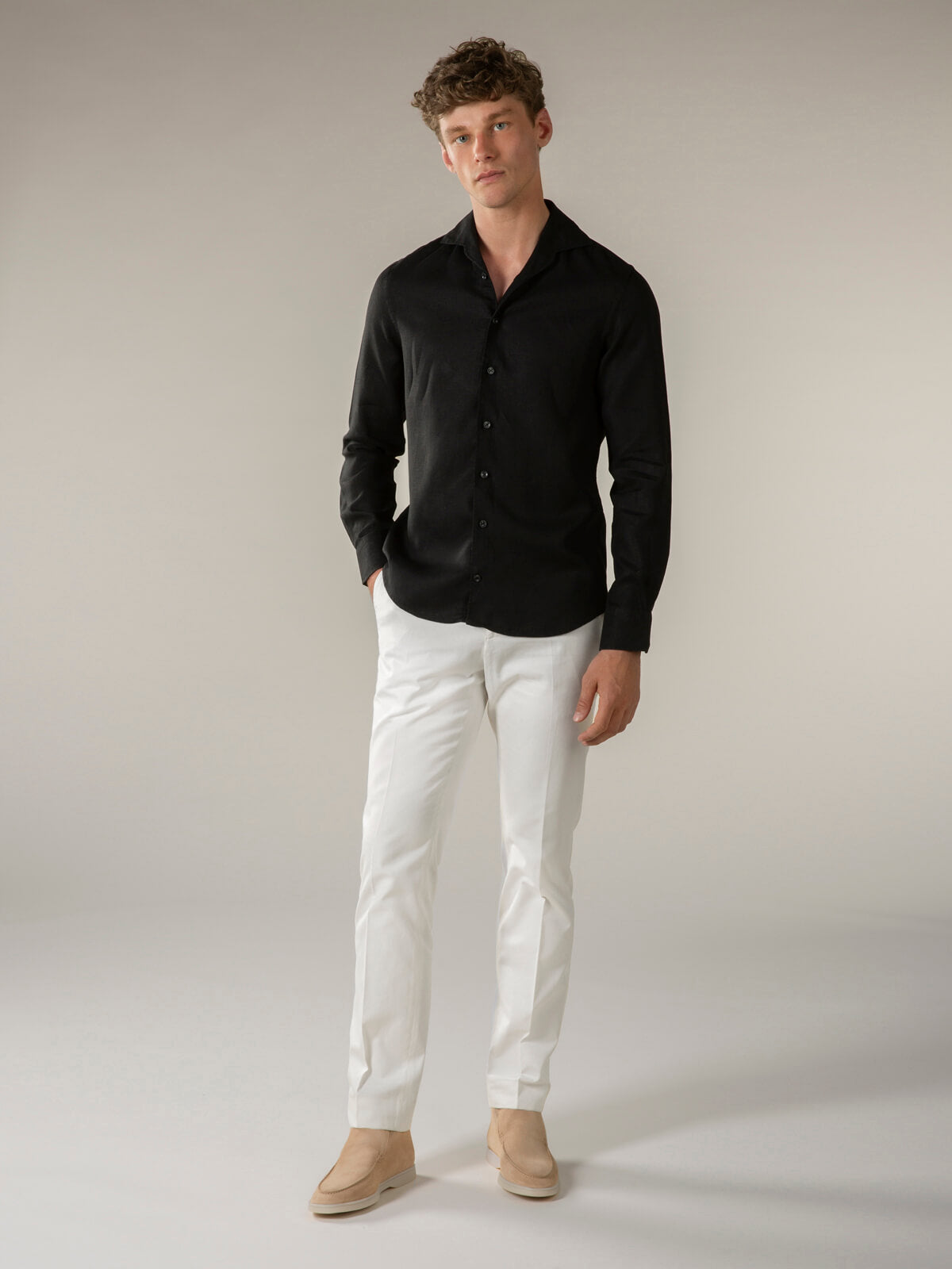 Linen Seaside Shirt Black
