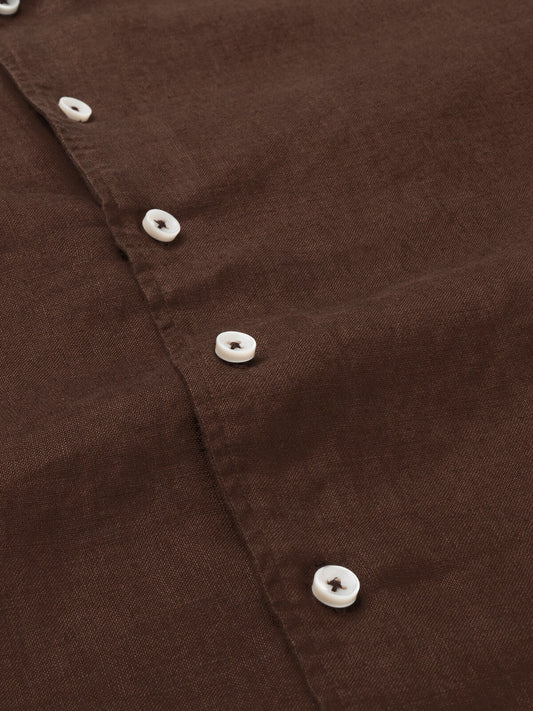 Linen Seaside Shirt Chocolate