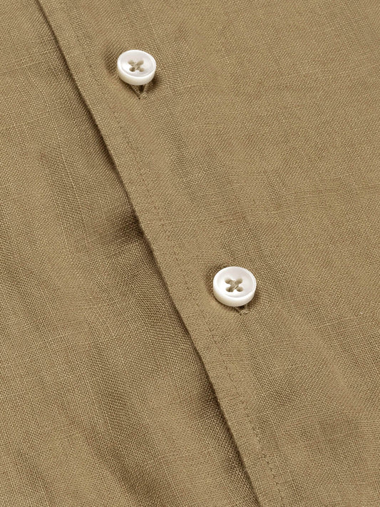 Linen Seaside Shirt Dark Taupe