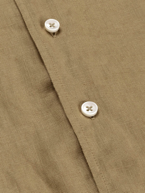 Linen Seaside Shirt Dark Taupe