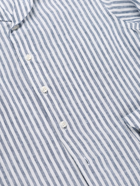 Linen Seaside Shirt Stripe  Navy