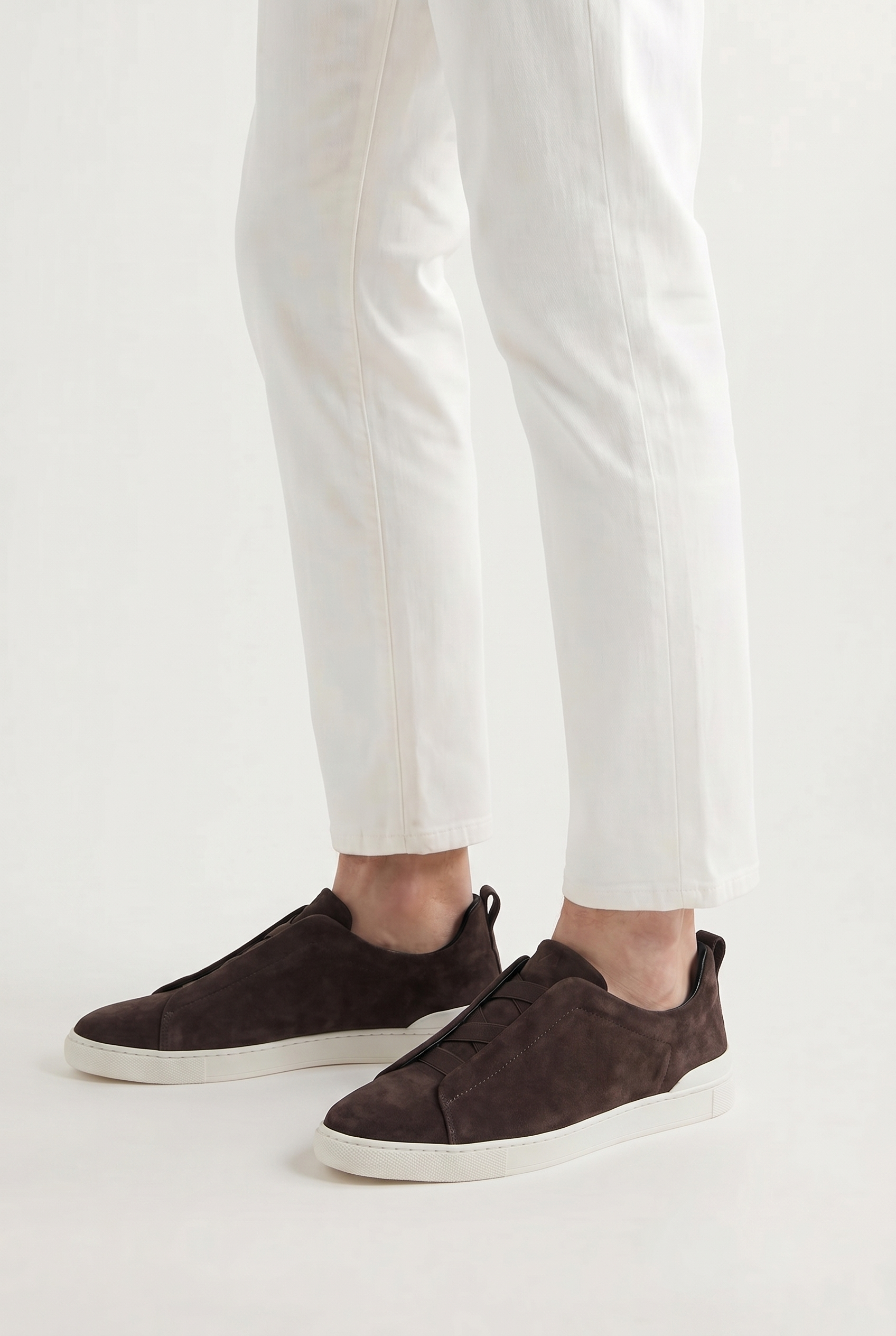 Monaco Suede Triple Stitch Chocolate