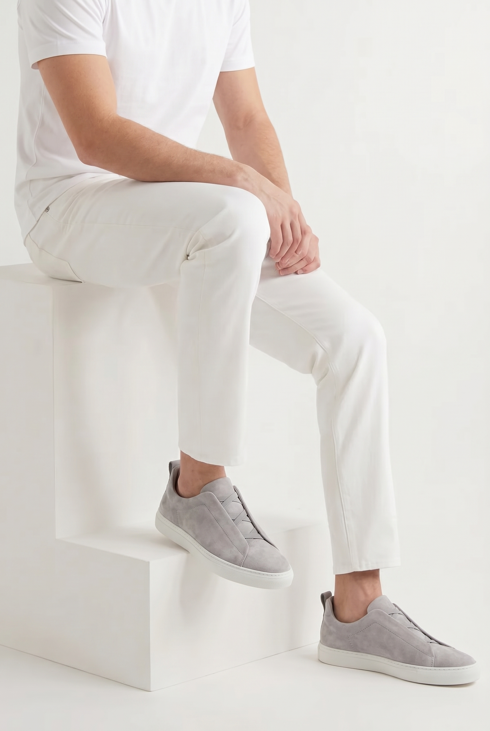 Monaco Suede Triple Stitch Grey