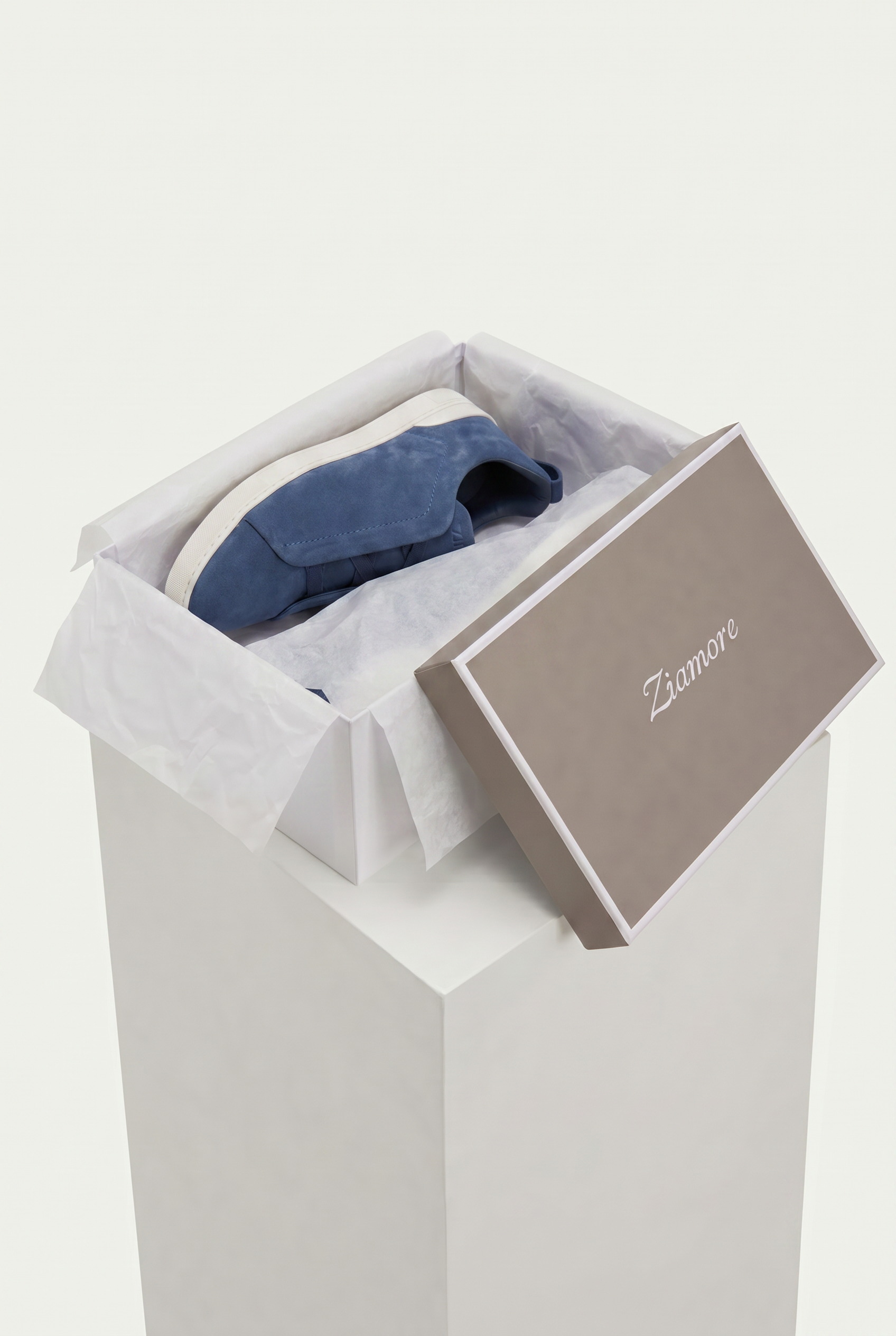 Monaco Suede Triple Stitch Blue