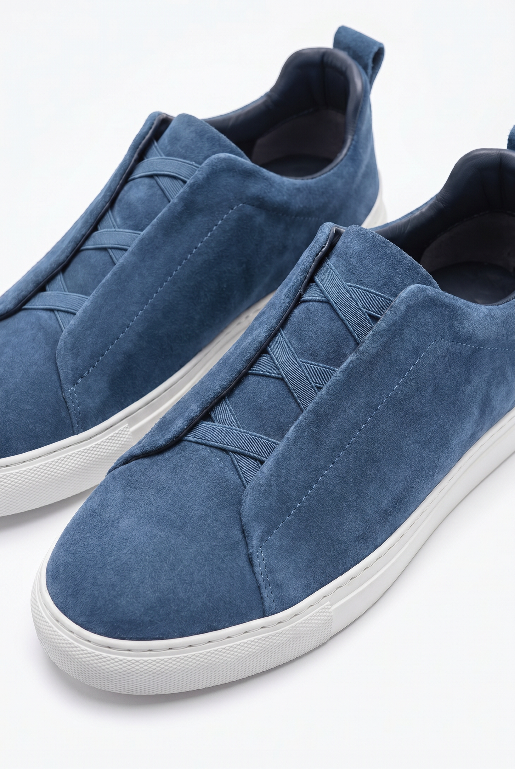Monaco Suede Triple Stitch Blue