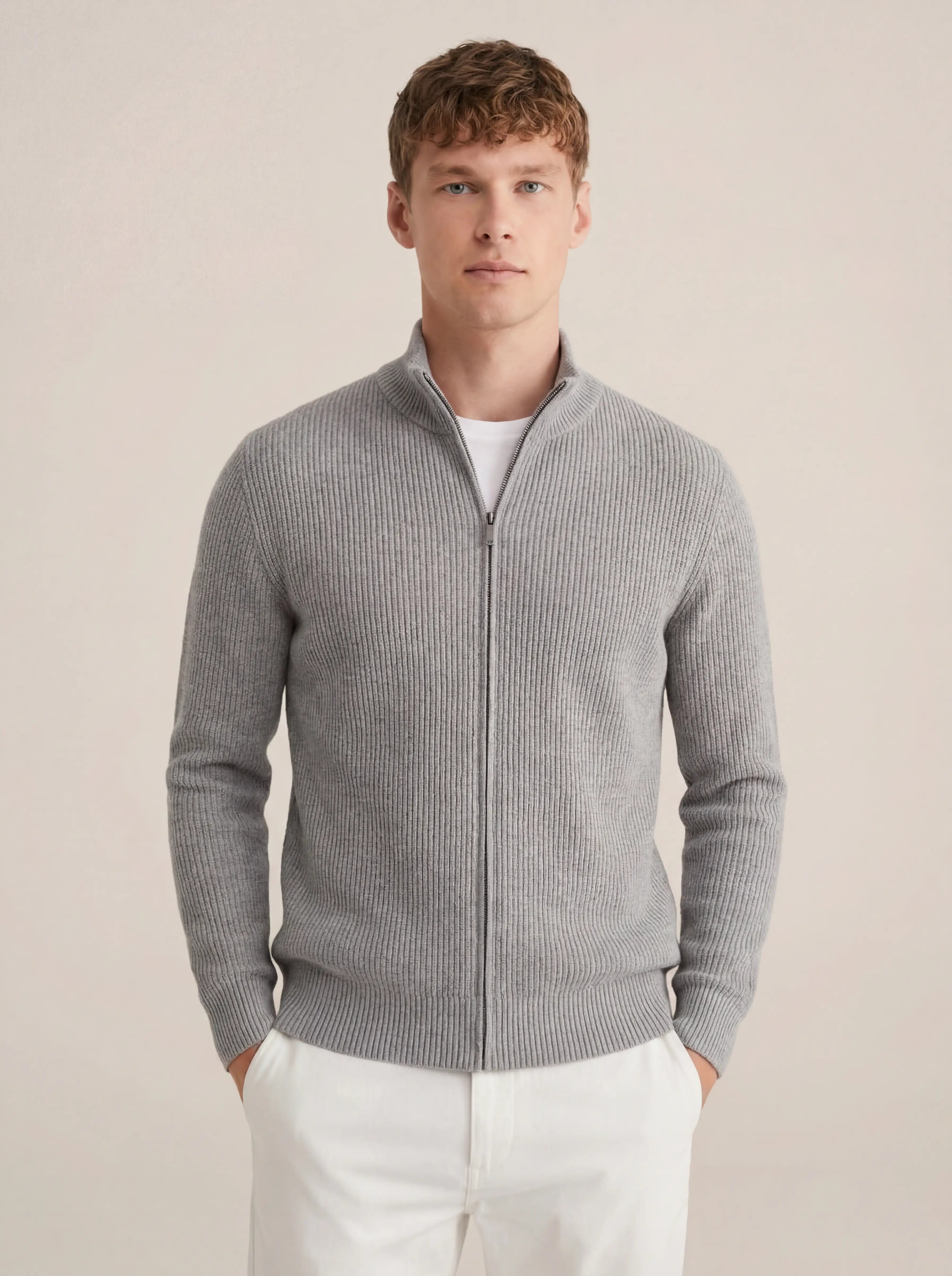 Lusciano Cashmere Cardigan Grey