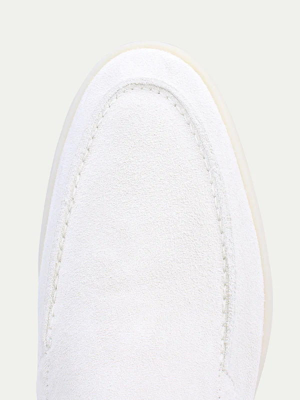 Suede Summer Loafer Pearl White