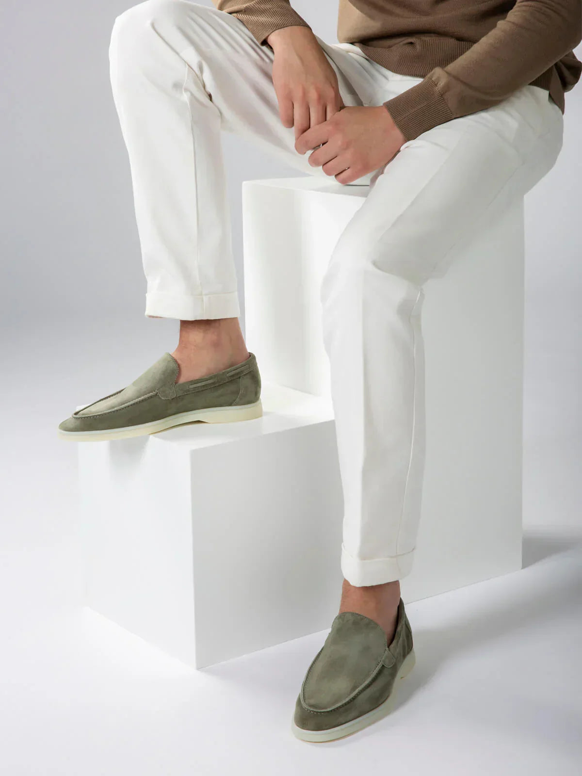Classic Suède Loafer Olive Green