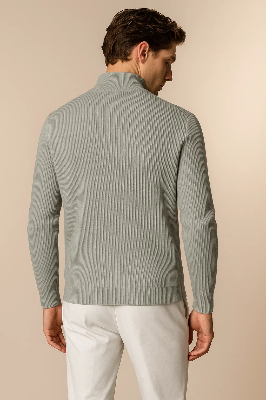 Lusciano Cashmere Cardigan Grey Green