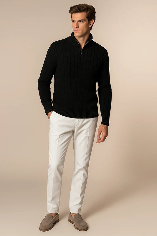 Delmare Cable Knit Black