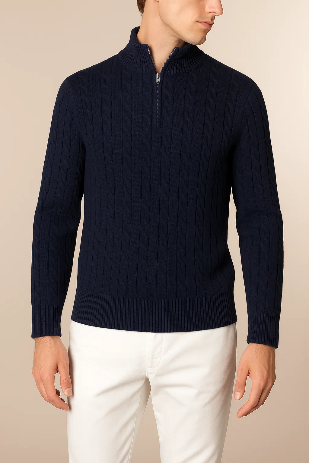 Varello Cashmere Half-Zip knit Navy
