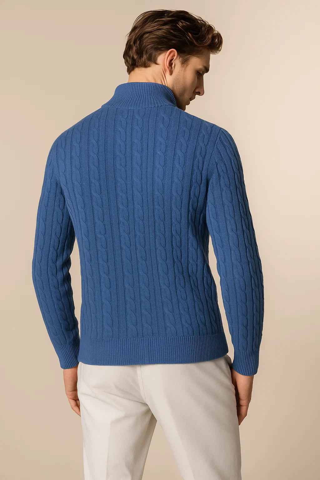 Varello Cashmere Half-Zip knit Blue