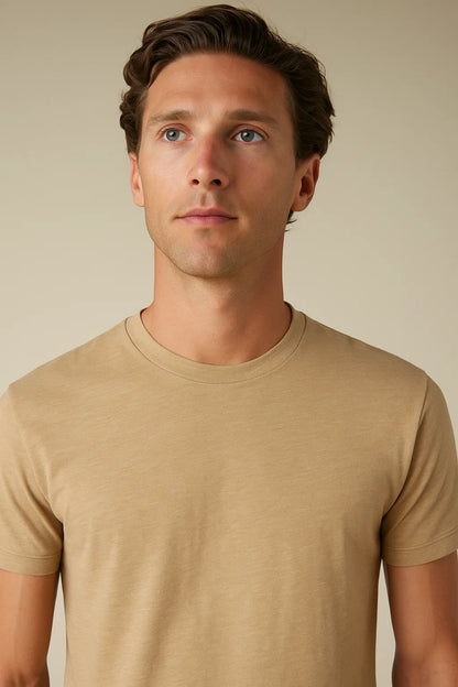 Linen City T-shirt Dark Taupe