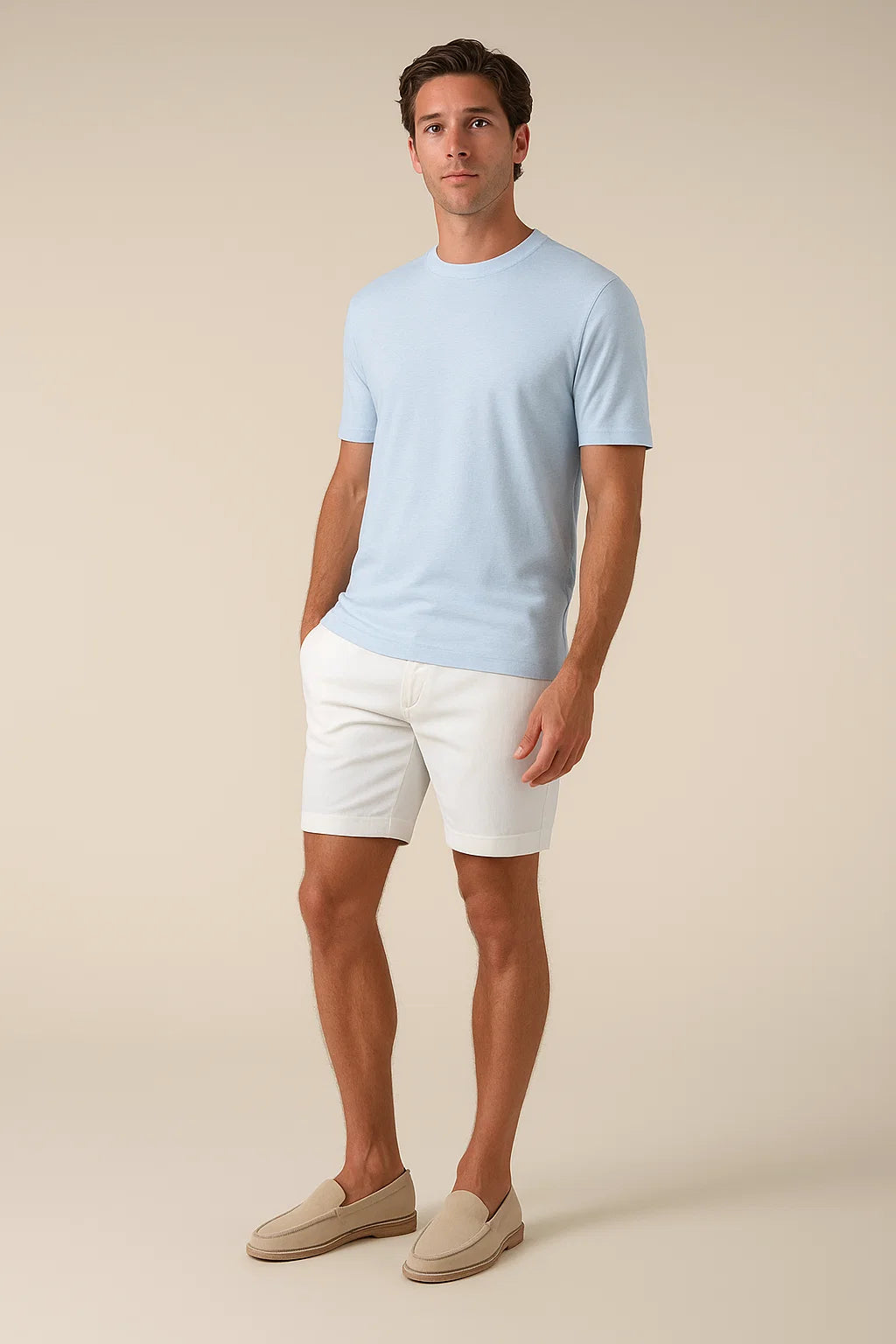 Linen City T-shirt Light Blue