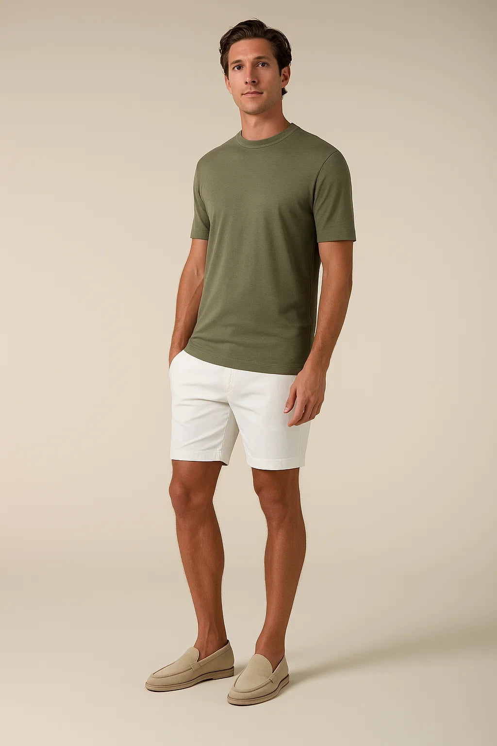 Linen City T-shirt Olive