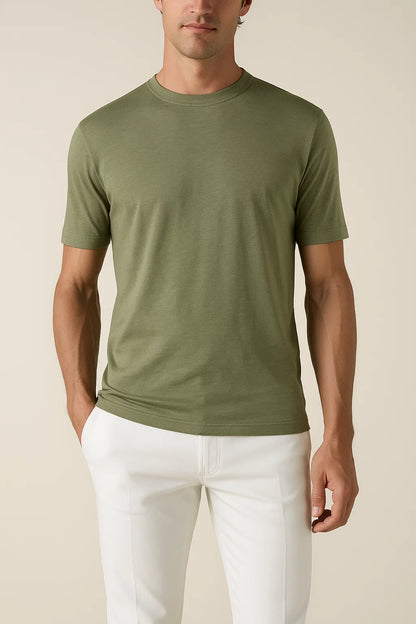 Linen City T-shirt Olive