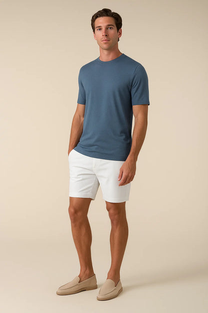 Linen City T-shirt Steel Blue